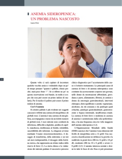 ANEMIA SIDEROPENICA: UN PROBLEMA NASCOSTO