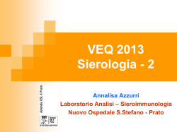 Principali criticit&agrave; evidenziate nelle risposte della VEQ Sierologia 2