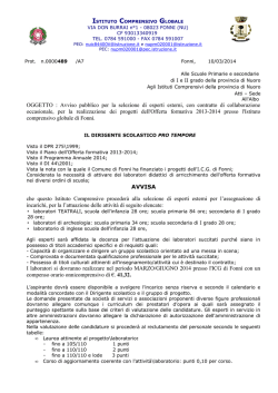 Bando esperti vari - Istituto Comprensivo di Gavoi