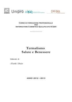 Tesina Siclari - Professione Cosmesi