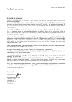 Dear Mrs Peters, Dear Sir or Madam,