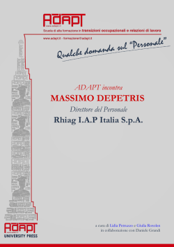 A colloquio con Massimo Depetris, Direttore del Personale