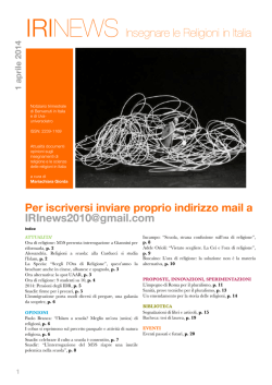IRINEWS Insegnare le Religioni in Italia