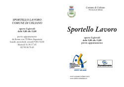 Comune di Cisliano Sportello lavoro