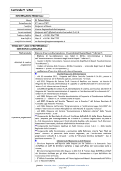 Curriculum Vitae - Regione Campania