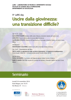 La locandina - Universit&agrave; Cattolica del Sacro Cuore