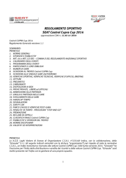 REGOLAMENTO SPORTIVO SEAT Castrol Cupra Cup 2014