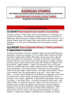 RASSEGNA STAMPA 18 NOVEMBRE 2014