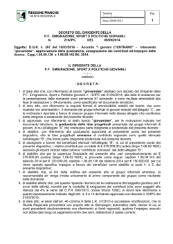 decreto del dirigente del - Portale Regionale degli Informagiovani