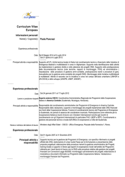 Curriculum Vitae Europass - Ministero degli Affari Esteri