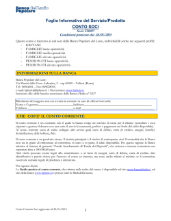 Foglio Informativo Conto Soci