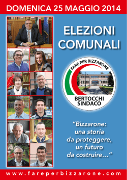 Opuscolo ufficiale lista nr. 1 Fare per Bizzarone