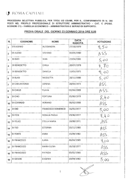 Prova orale - 23 gennaio 2014 ore 8:00