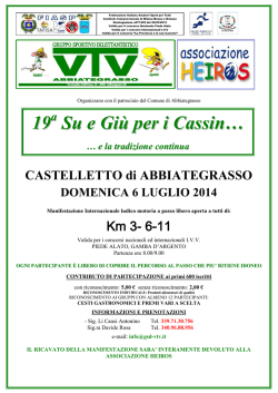 Manifestazione omologata FIASP-IVV dal Comitato Provinciale di