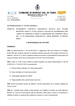 007 I.S.e affidamento polizze assicurative 2014
