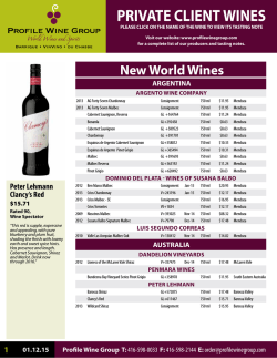 Retail Price List, Reviews and Tasting Notes