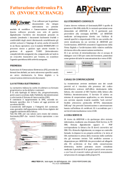 Fatturazione elettronica PA IX (INVOICE XCHANGE)