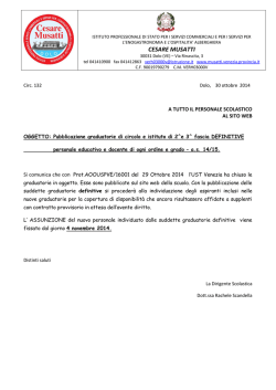 pubblicazione graduatorie definitive ii e iii fascia docenti