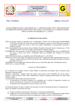 Bando assistenza specialistica - Istituto Istruzione Superiore