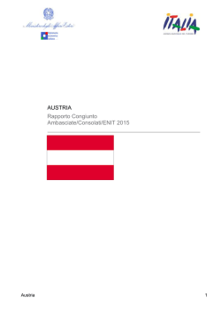 AUSTRIA Rapporto Congiunto Ambasciate/Consolati/ENIT 2015