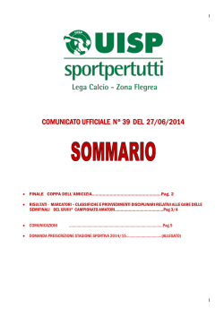 Comunicato n. 39 - UISP Zona Flegrea
