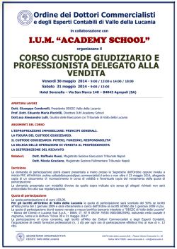 I.U.M. &ldquo;ACADEMY SCHOOL&rdquo; CORSO CUSTODE GIUDIZIARIO E