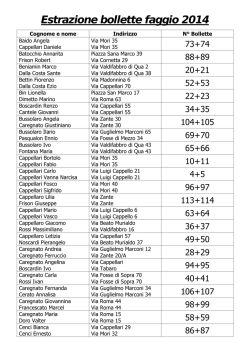 Estrazione bollette faggio 2014