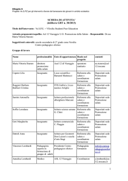 SCHEDA DI ATTIVITA - azienda usl 12 versilia