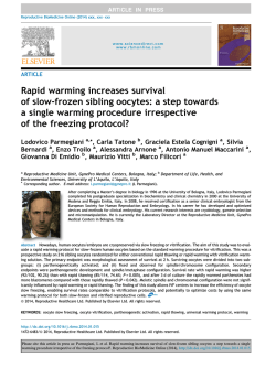Rapid warming increases survival of slow-frozen sibling