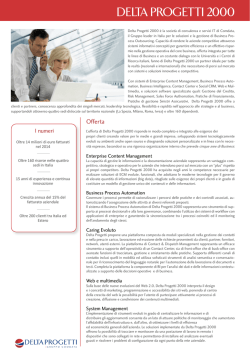 Scheda aziendale - Delta Progetti 2000 Srl