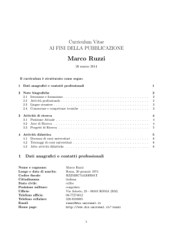 Marco Ruzzi - Dipartimento di Informatica e Sistemistica