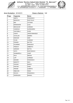 Anno Scolastico: 2014/2015 Classe e Sezione: 1AE Progr