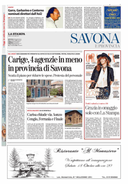 Carige, 4 agenzie in meno inprovincia di Savona
