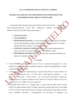 europee richiesta di apertura del procedimento di infringement per