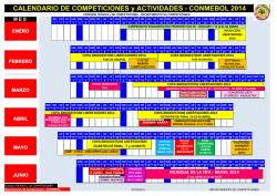 CALENDARIO DE COMPETICIONES y ACTIVIDADES