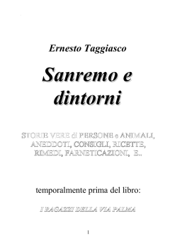 Anteprima libro 2 – Sanremo e dintorni
