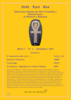 Ankh Djed Was n&deg;3 Settembre 2014 - Rito Orientale e Mediterraneo
