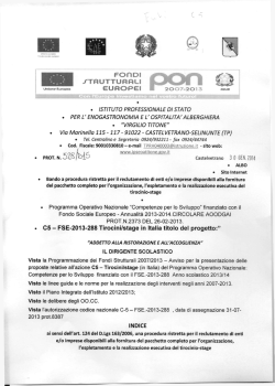 Procedura ristretta per il reclutamento di enti