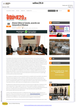 Ateneo Udine in Canada, accordo con Università di Windsor | Udine