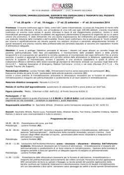 estricazione, immobilizzazione, supporto pre