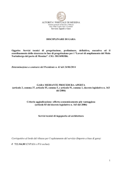 Disciplinare di gara - autorità portuale di messina