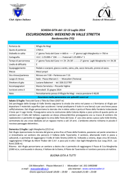 ESCURSIONISMO: WEEKEND IN VALLE STRETTA