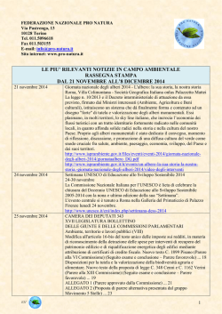 21 nov 8 dic - Federazione Nazionale Pro Natura