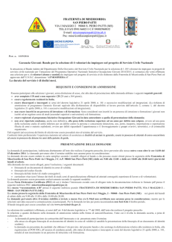 bando garanzia giovani 14-15 - Fraternita di Misericordia di San