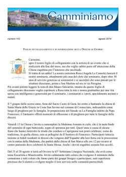Carissimi, apro il nostro foglio di collegamento con la