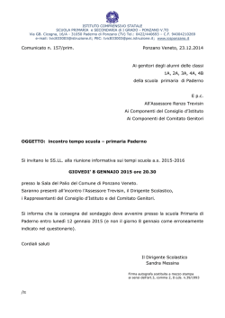 COM. 157 prim: Incontro per tempo scuola Paderno