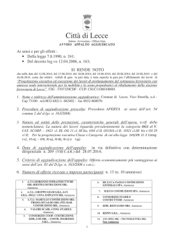 Comune di Lecce - Regione Puglia