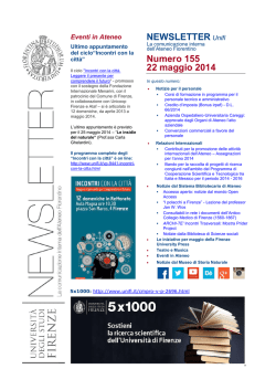 NEWSLETTER Unifi Numero 155 22 maggio 2014