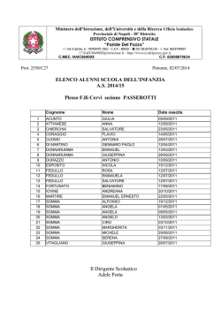 passerotti - Istituto Comprensivo Paride del Pozzo