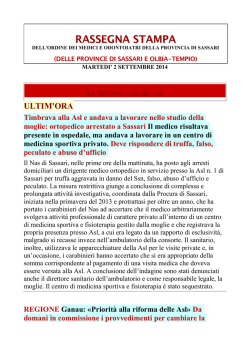 RASSEGNA STAMPA 02 SETTEMBRE 2014